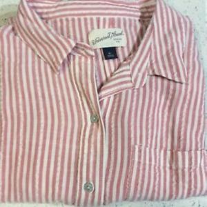 Pink and White Collard Shirt